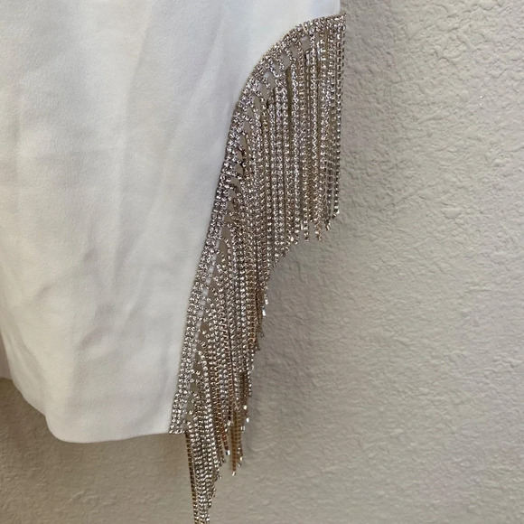 HOUSE OF CB 'Charlize' White Crystal Trim‎ Dress/Size XS NWOT - Picture 8 of 16